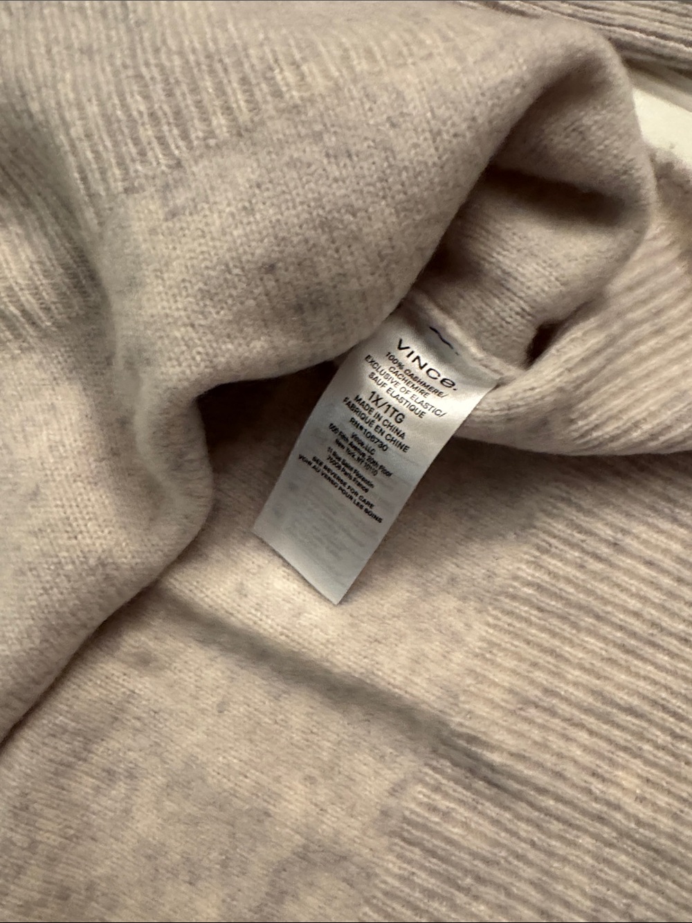 Vince 100% Cashmere Dolman Sweater | 1X | NWT | Light Gray | $425 Retail - Picture 3 of 7